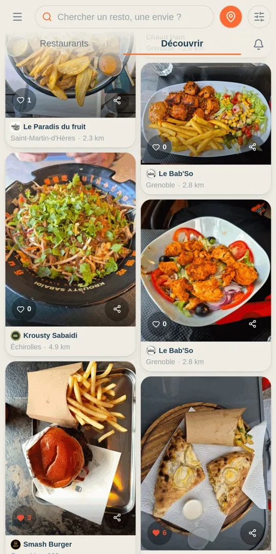 Le feed NetFood : les photos de plats partagées par la communauté